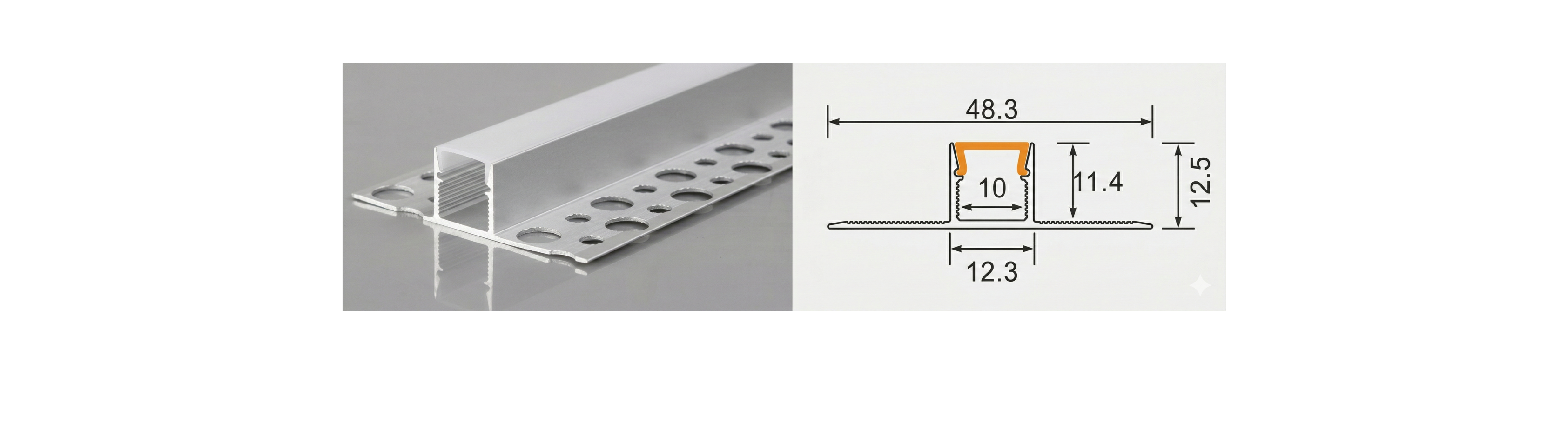 Profilé à Carrelage 12*12